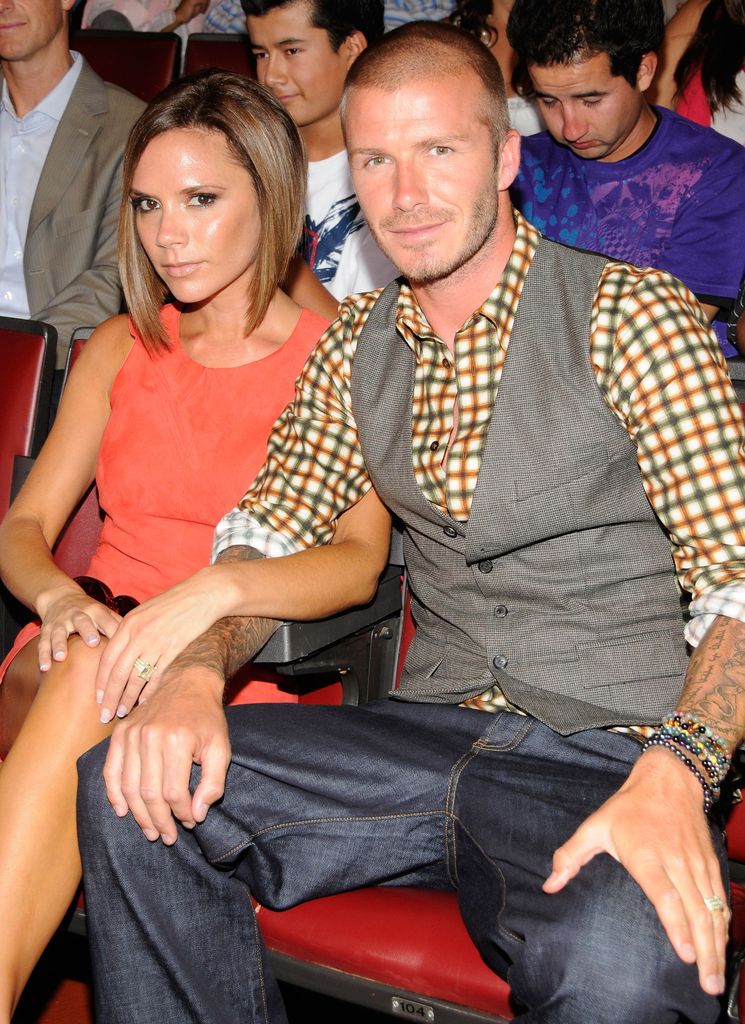 David Beckham with buzz cut with victoria during the 2008 Teen Choice Awards 