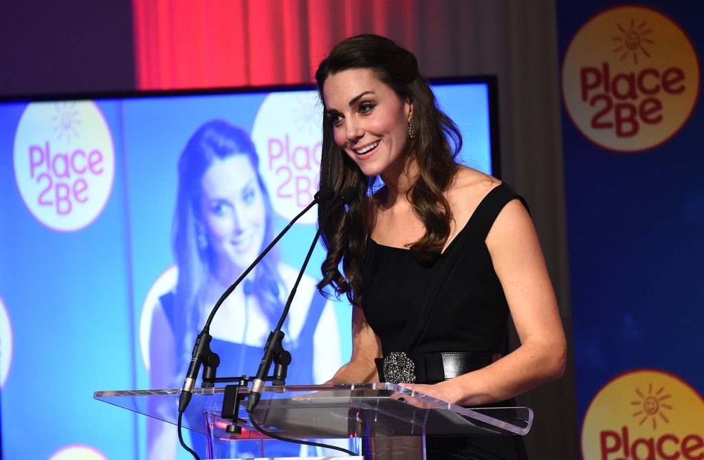 Kate Middleton giving a speech at the Place2Be Wellbeing in Schools Awards in 2016