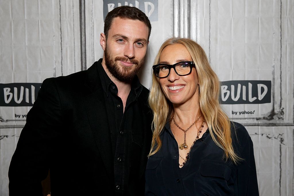 Aaron Taylor-Johnson and Sam Taylor-Johnson attend the Build Series to discuss 'A Million Little Pieces' at Build Studio December 02, 2019 in New York City