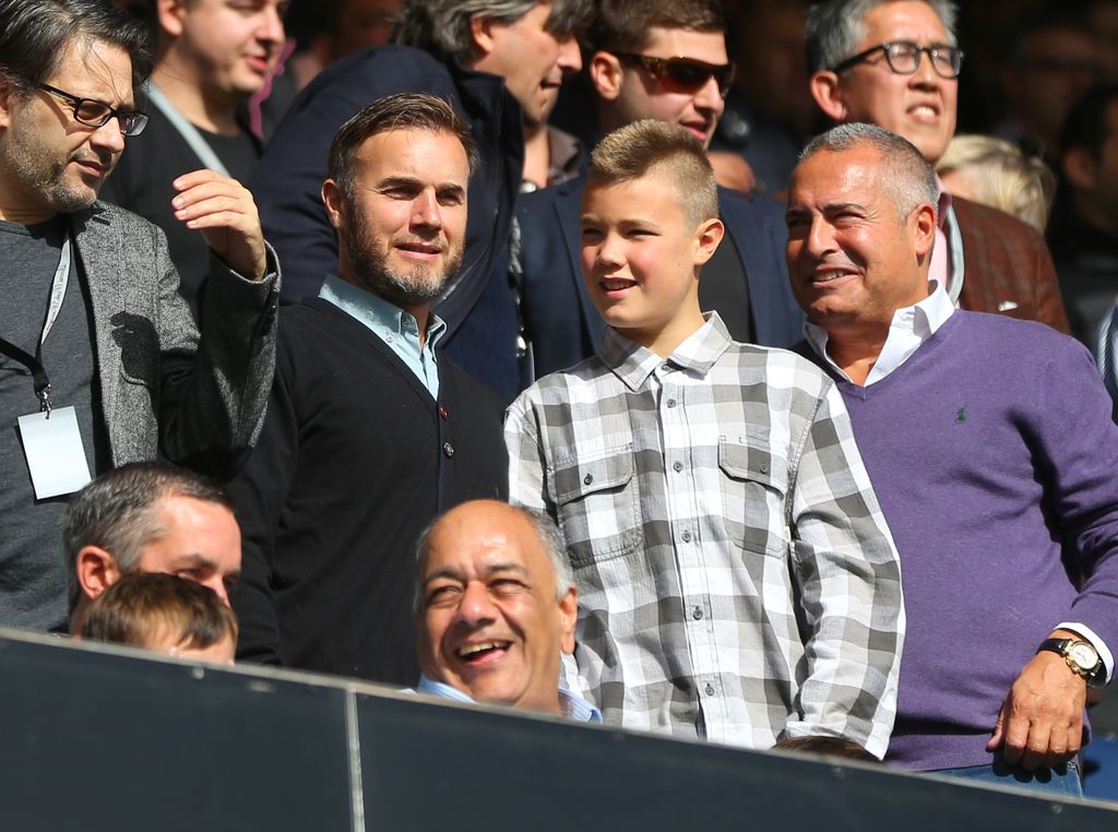 Gary attending a football match with Daniel