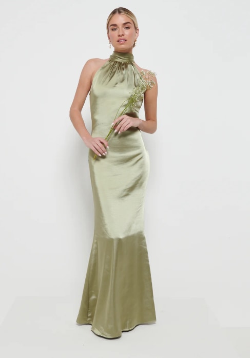 pretty lavish green bridesmaid dress 