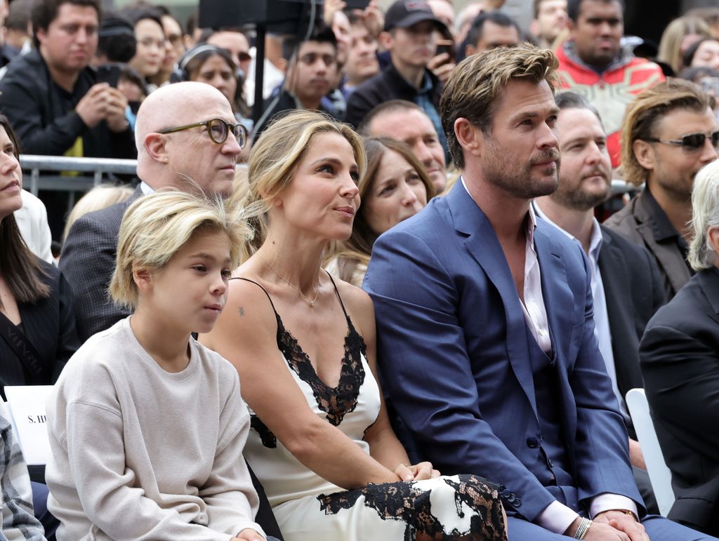 chris hemsworth and family hollywood walk of fame ceremony