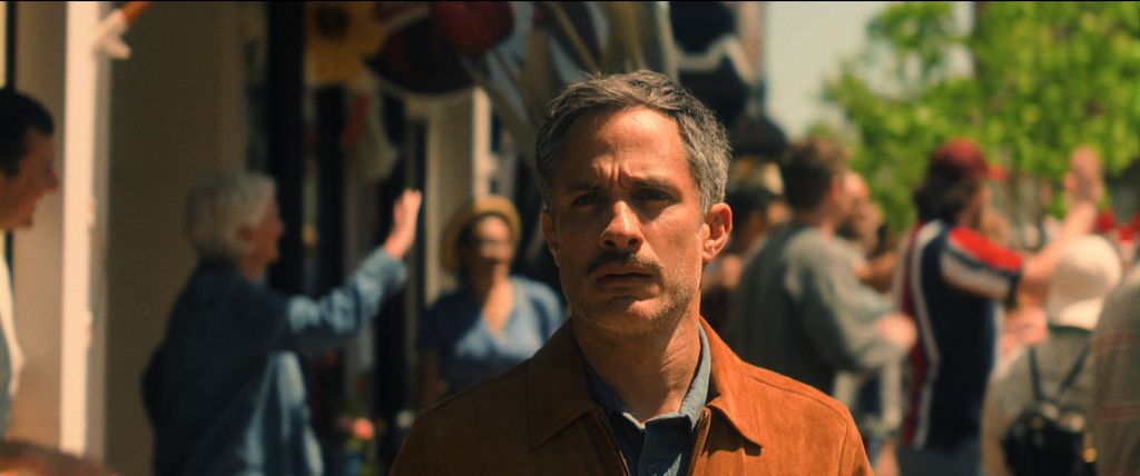 Close up of man in busy street