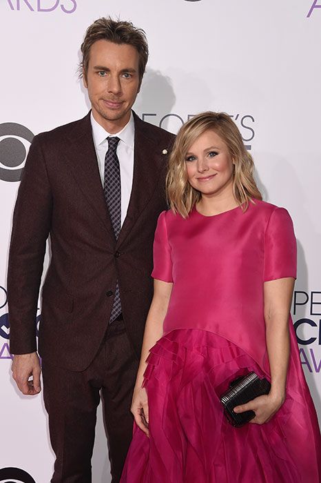 Kristen Bell and Dax Shepard together on a red carpet