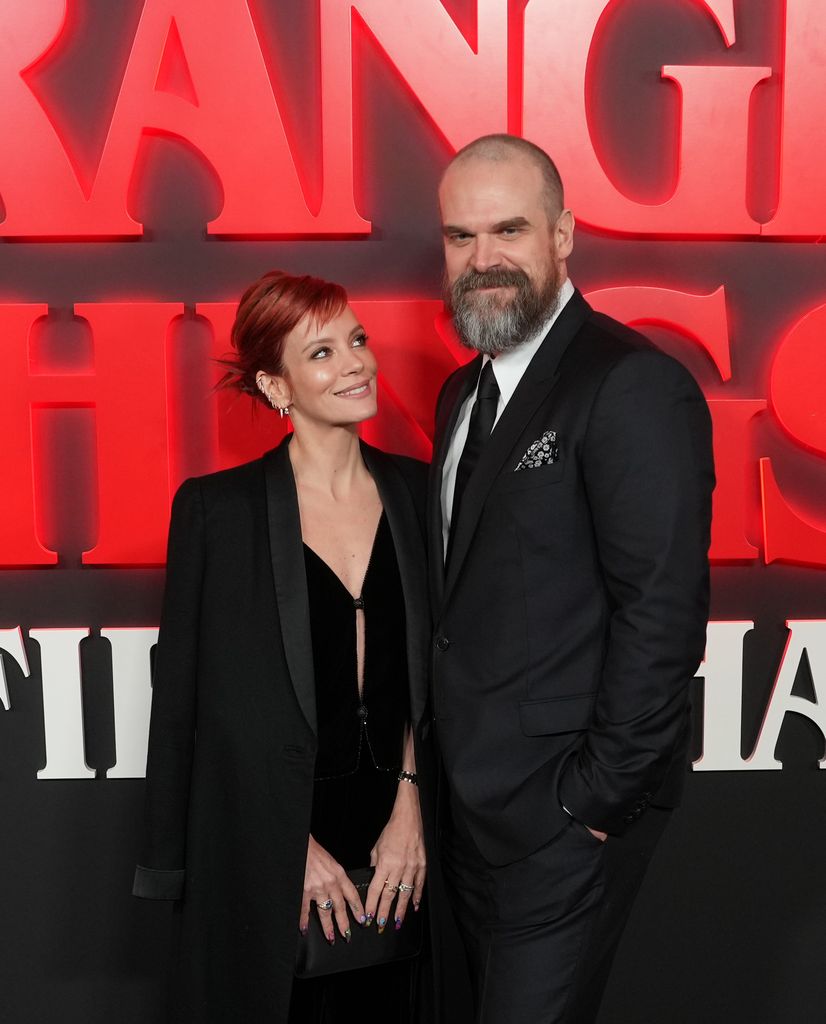David Harbour and Lily Allen attend the opening night gala of Stranger Things: The First Shadow