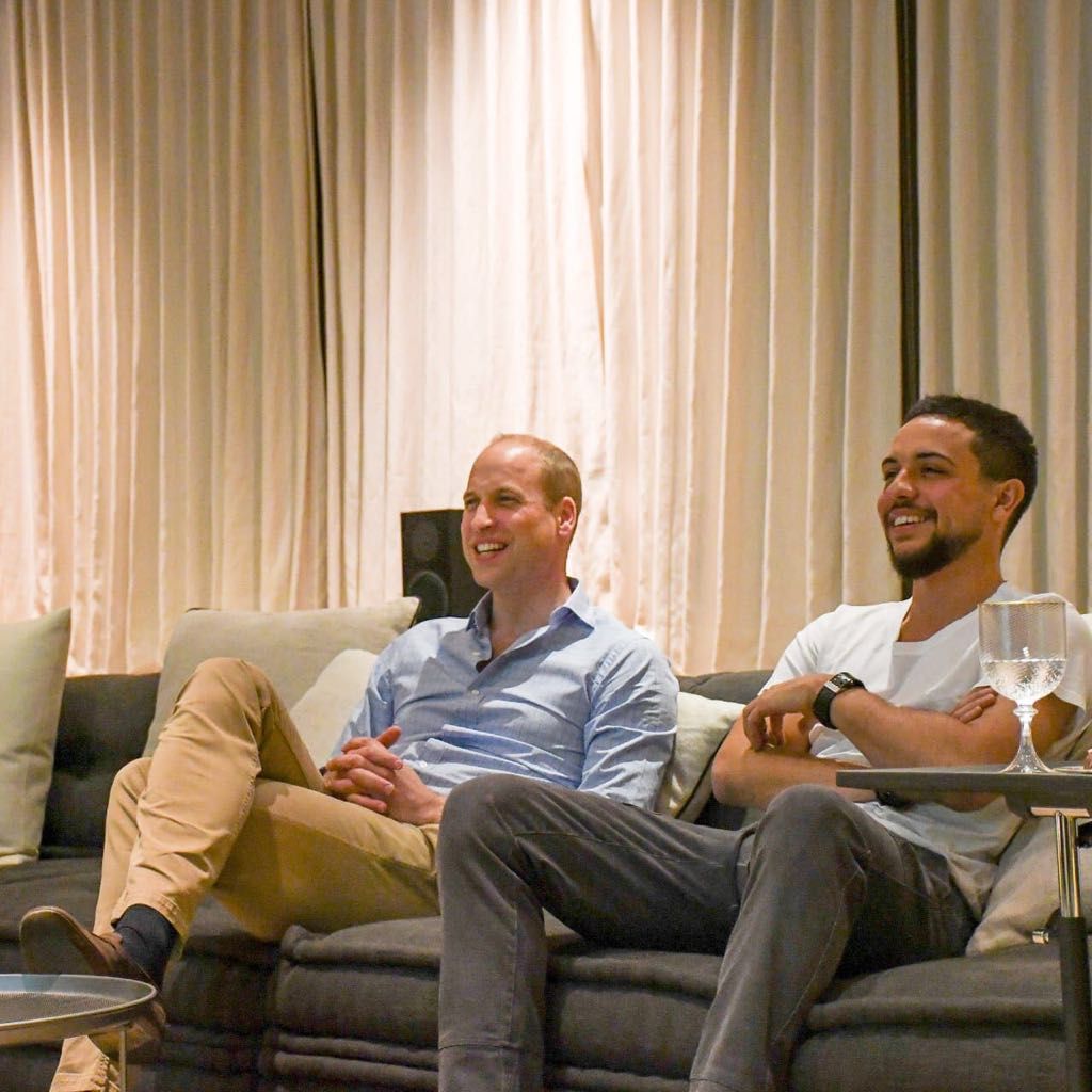 Both Princes sat down to enjoy the game