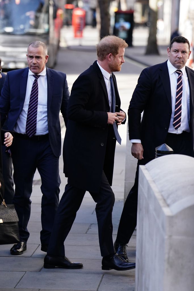 Prince Harry arrives at the High Court