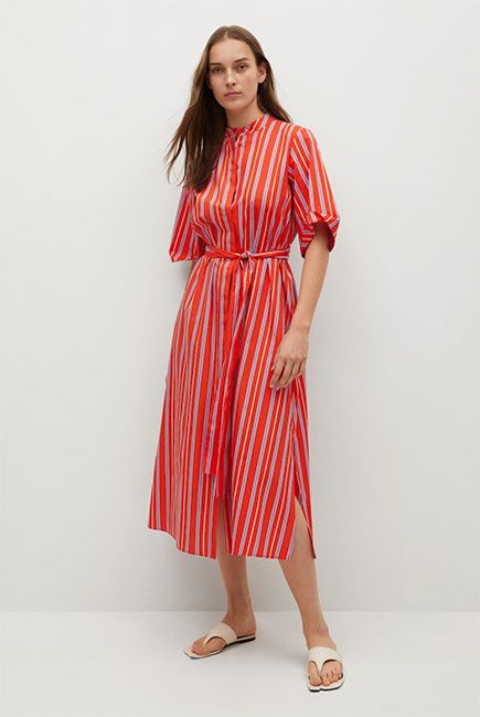 mango striped red dress