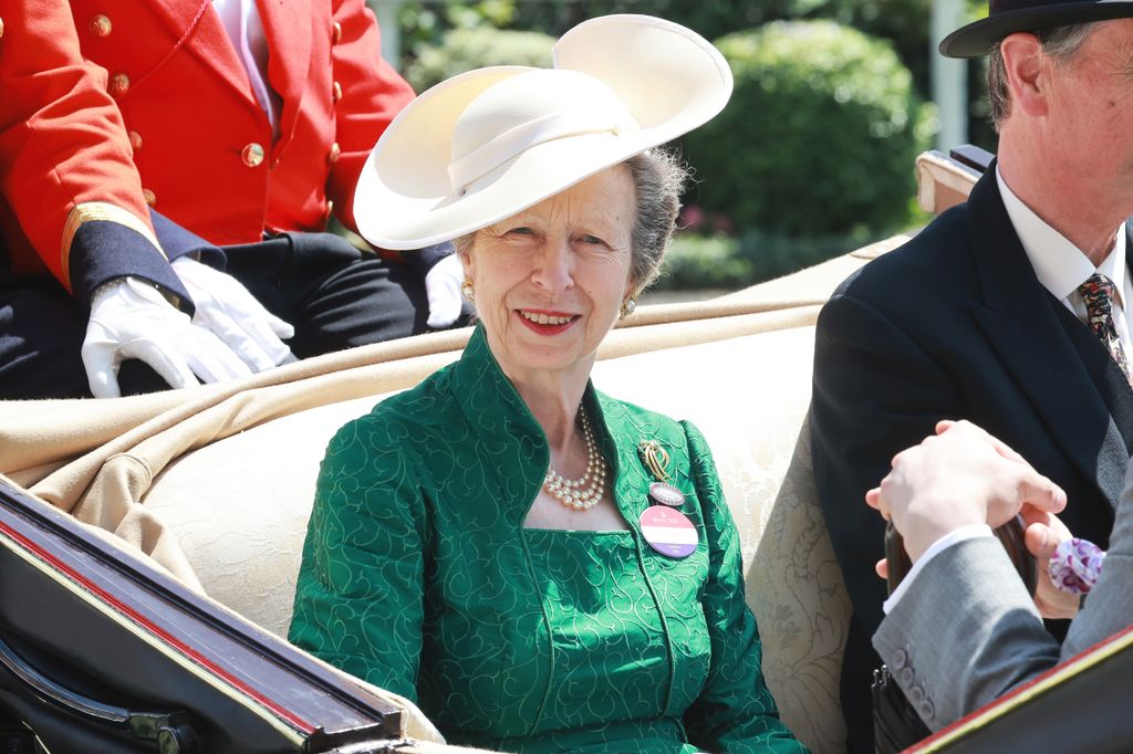 Princess Anne wearing a green dress at Royal Ascot 2023