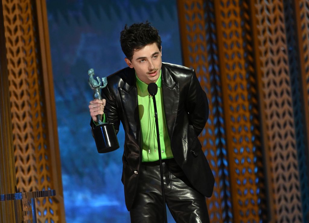 Timothee Chalamet aux 31e Screen Actors Guild Awards tenus au Shrine Auditorium et à l'Expo Hall le 23 février 2025 à Los Angeles, en Californie. (Photo de Michael Buckner / Variety via Getty Images)