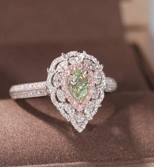 green pink diamond ring