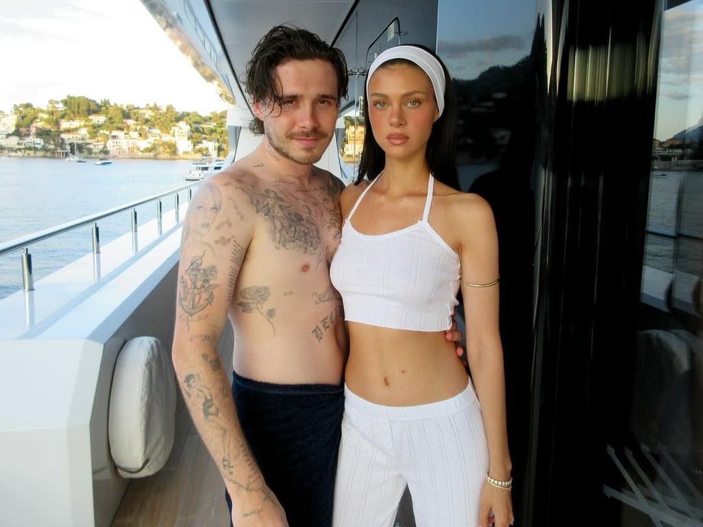 nicola peltz in pointelle matching set with brooklyn