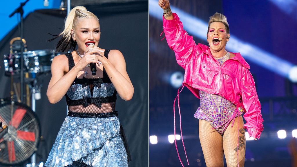 Gwen Stefani and Pink performing at BST Hyde Park