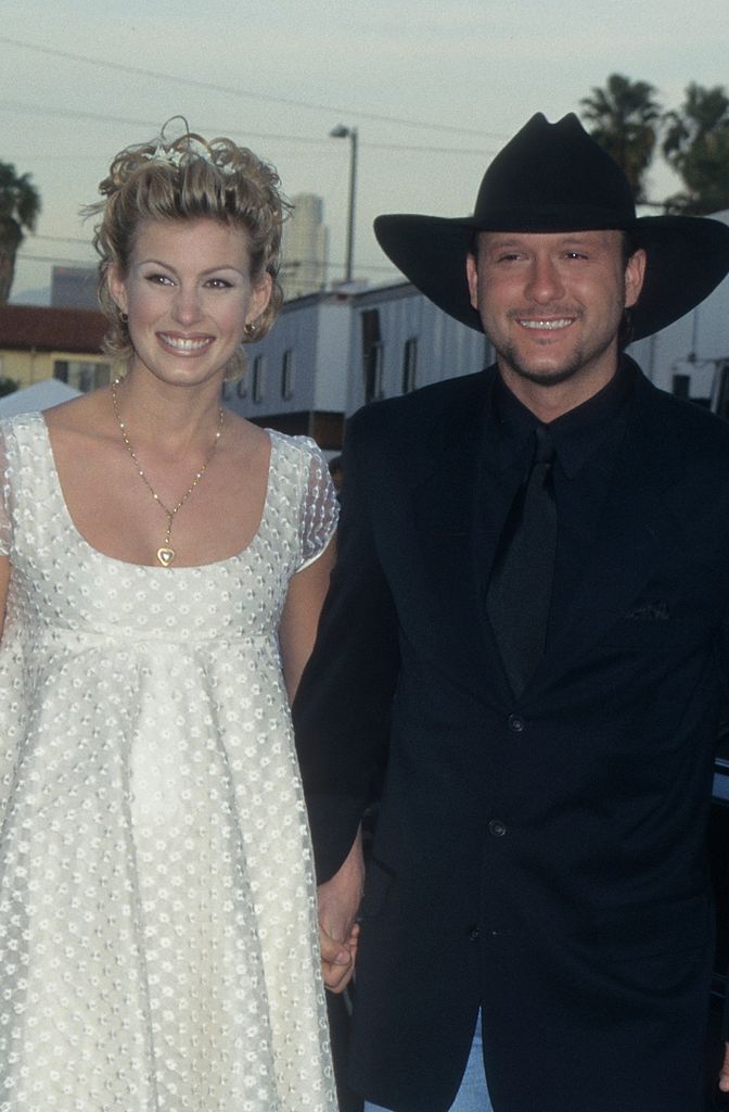 Faith Hill and Tim McGraw attend the 24th Annual American Music Awards on January 27, 1997 in Los Angeles, California