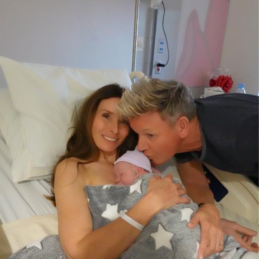 Tana Ramsay holding newborn baby Jesse James with husband Gordon Ramsay 