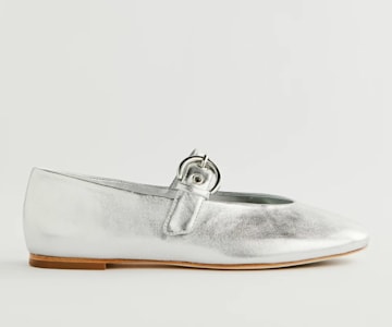 Reformation silver ballet flats