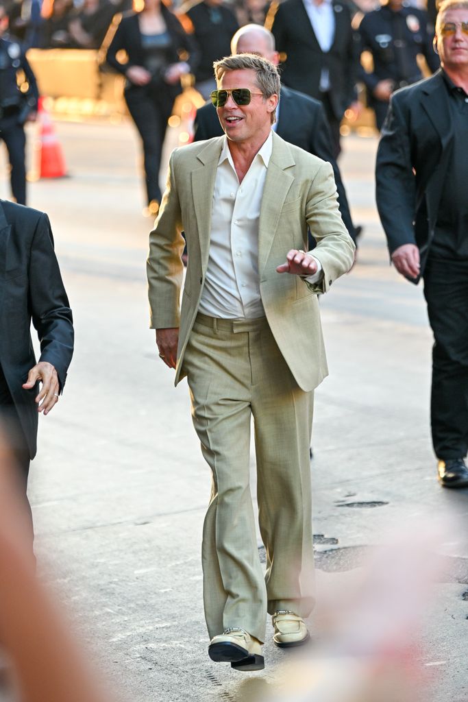 brad pitt green suit