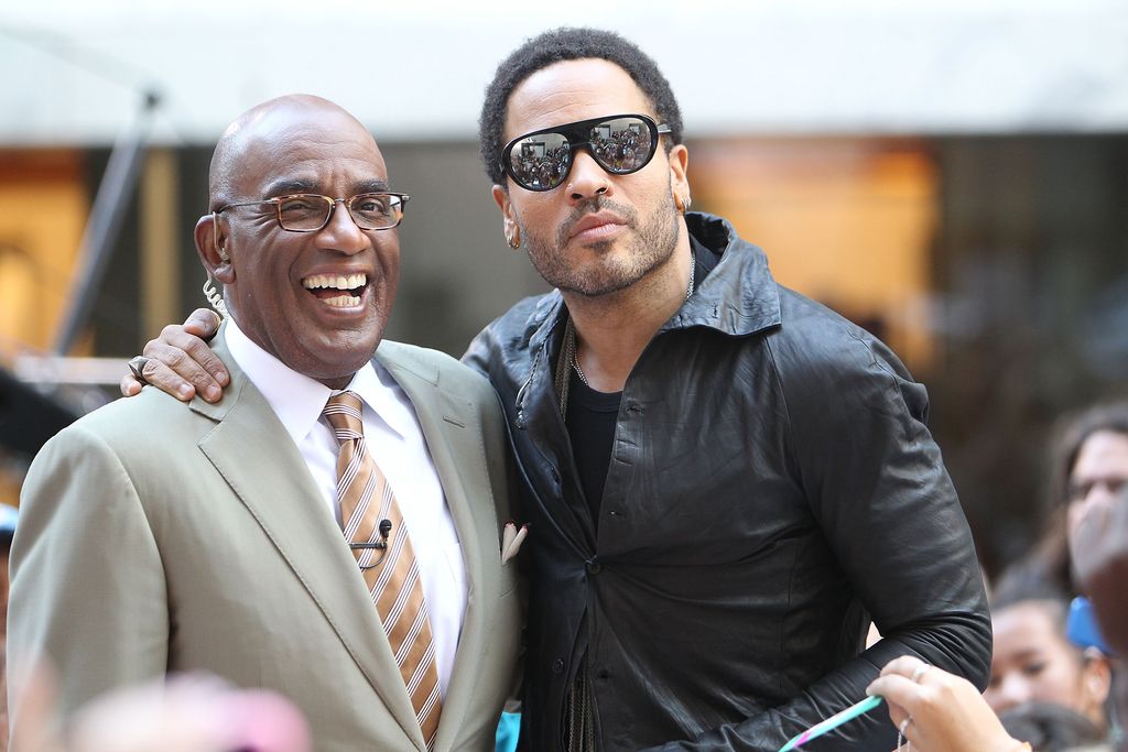 NEW YORK, NY - MARCH 1: Lenny Kravitz laughs with his uncle, Today Show host Al Roker, as he appears on NBC's "Today" at Rockefeller Plaza on September 2, 2011 in New York City. (Photo by Al Pereira/WireImage)