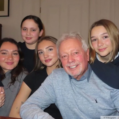 Libby and Tallulah with Harper and their grandfather