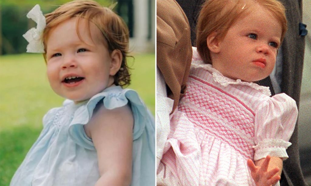 A split imag of Princess Lilibet and Princess Eugenie