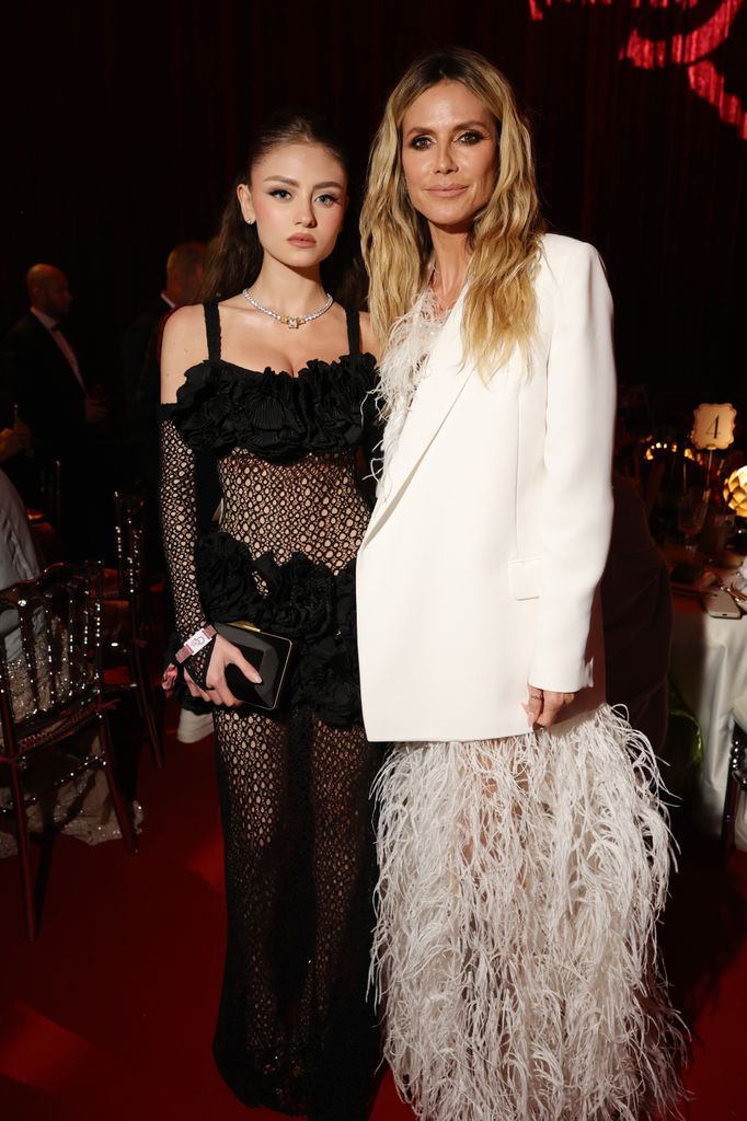 Leni Olumi Klum and Heidi Klum attend the amfAR Cannes Gala 30th edition Presented by Chopard and Red Sea International Film Festival at Hotel du Cap-Eden-Roc on May 23, 2024 in Cap d'Antibes, France