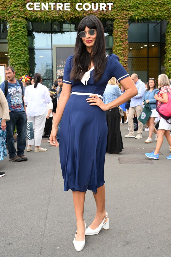 Jameela Jamil attends day one of the Wimbledon Tennis Championships at the All England Lawn Tennis and Croquet Club on July 01, 2024 in London, England. (Photo by Karwai Tang/WireImage)
