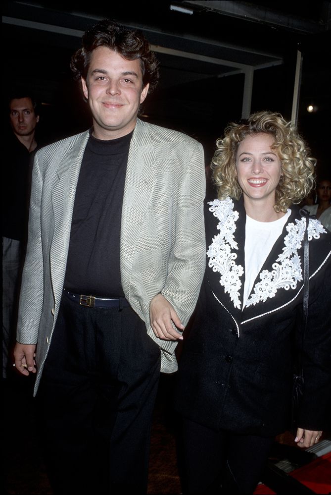 Danny Huston and Virginia Madsen at the Valmont premiere in 1989