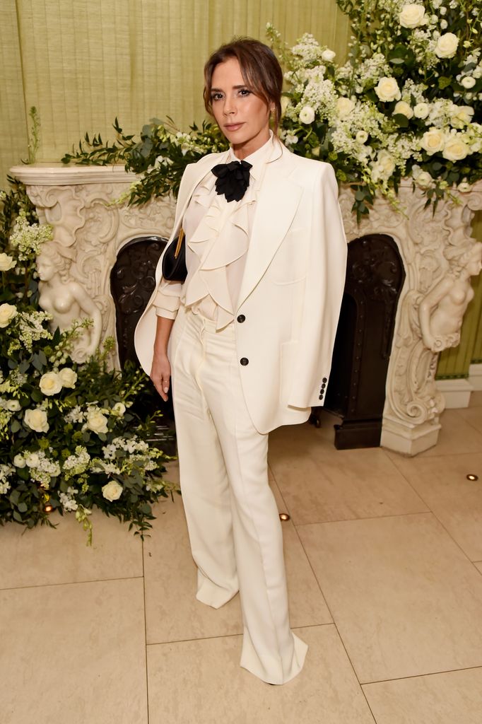 Victoria Beckham in white suit