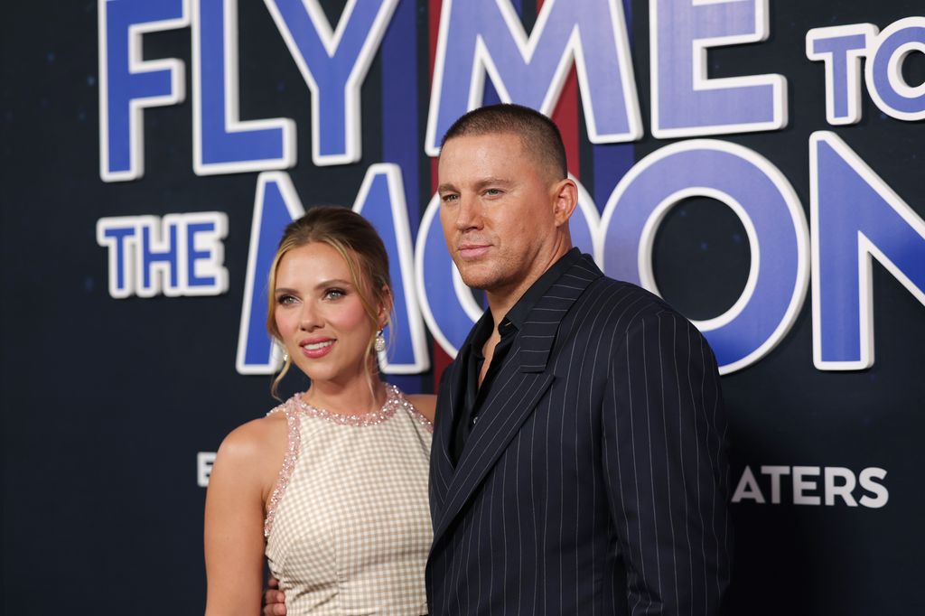 Scarlett Johansson and Channing Tatum attend the world premiere of "Fly Me To The Moon" at AMC Lincoln Square Theater on July 08, 2024 in New York City.