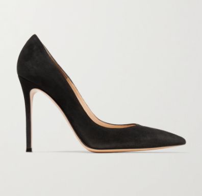black pointed high heels