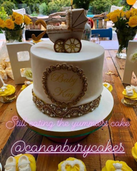 lacey turner celebrates baby shower with cake