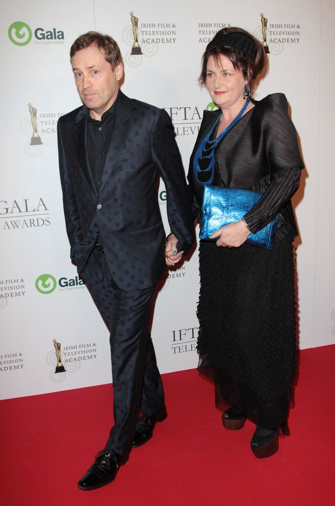 Ardal O'Hanlon and his wife Melanie O'Hanlon attend the IFTA Gala Television awards in 2016