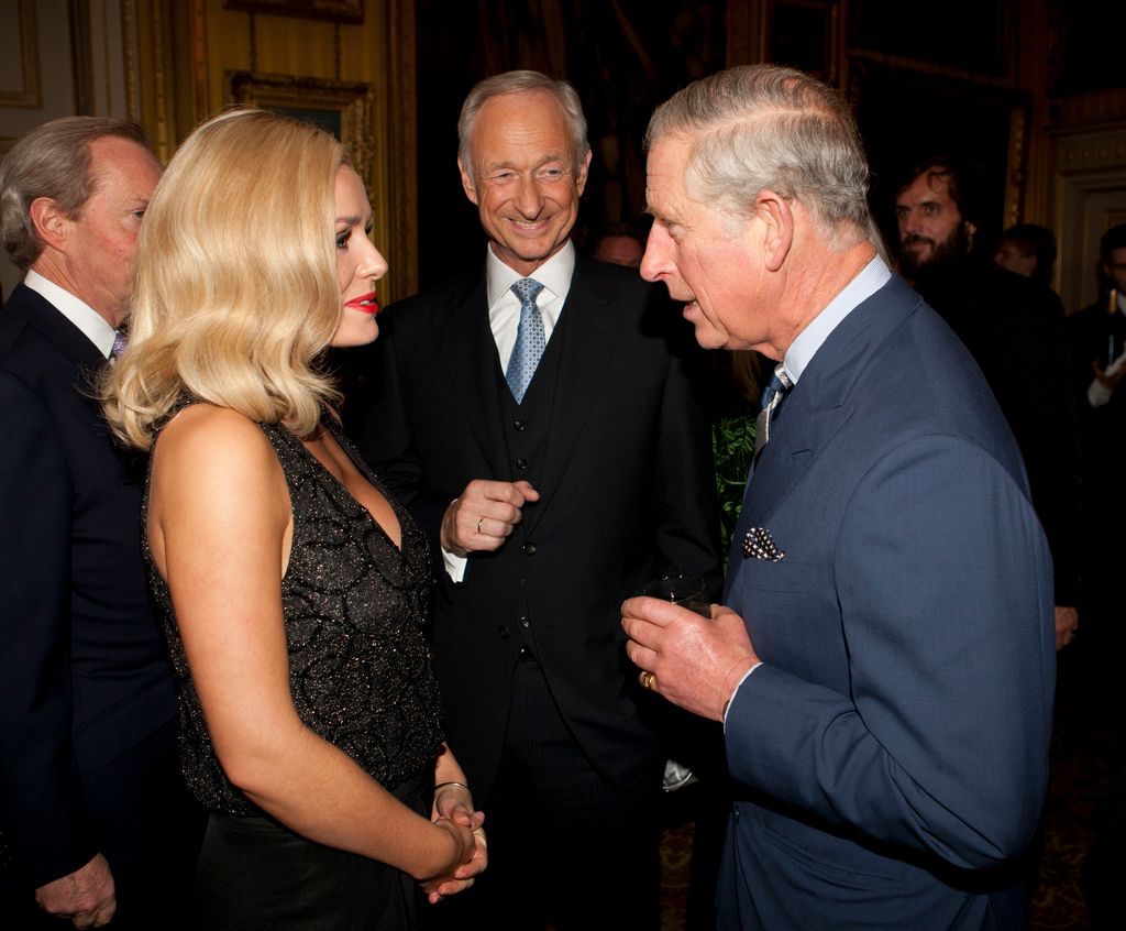 Prince Charles, Prince of Wales chats to Katherine Jenkins at a reception at Apsley House where the Prince received the prestigious 2011