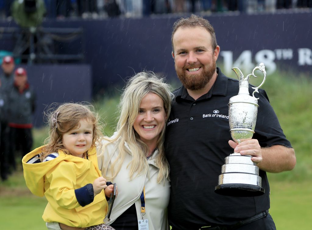 photo of shane lowry with wife wendy honner and daughter iris