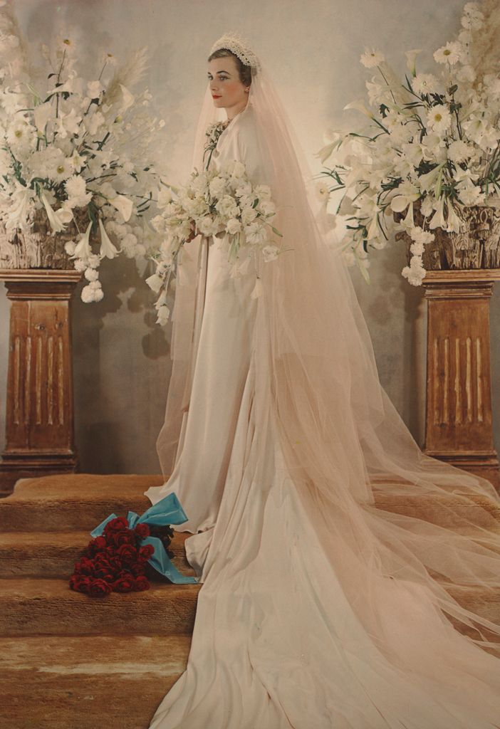 Princess Alice, Duchess of Gloucester (sister-in-law to King George VI and Edward VIII) on her wedding day in 1935