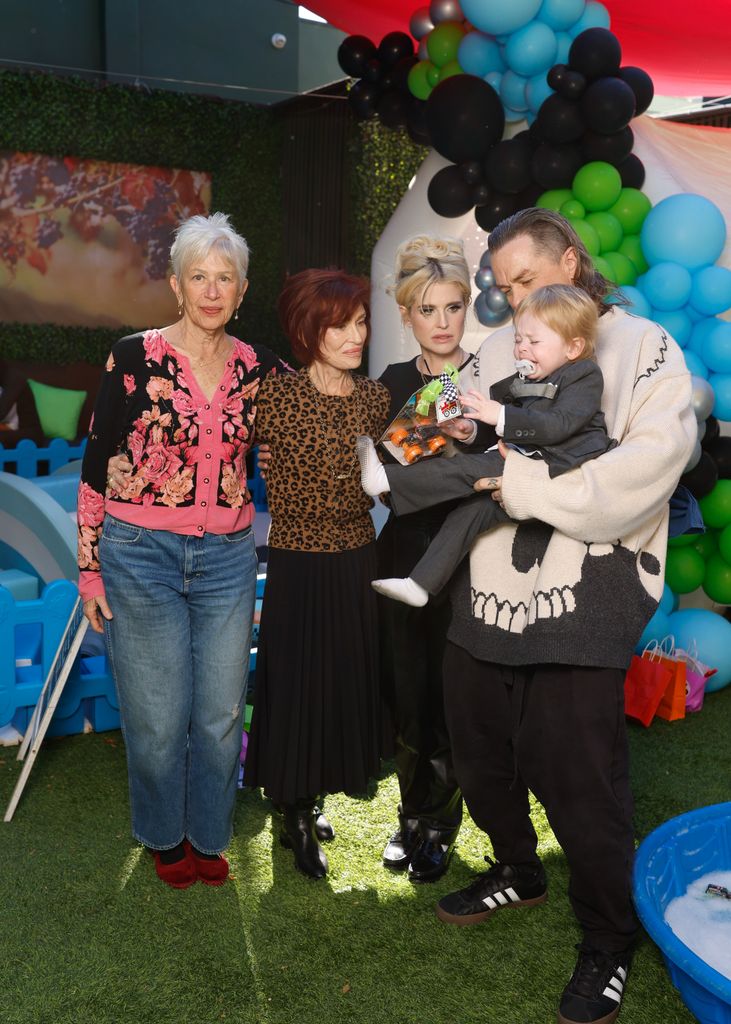 Sharon, Kelly, Sidney Wilson and so Sid Wilson attend Sidney Wilson's Birthday Jam Lunch with a guest (L) in 2024