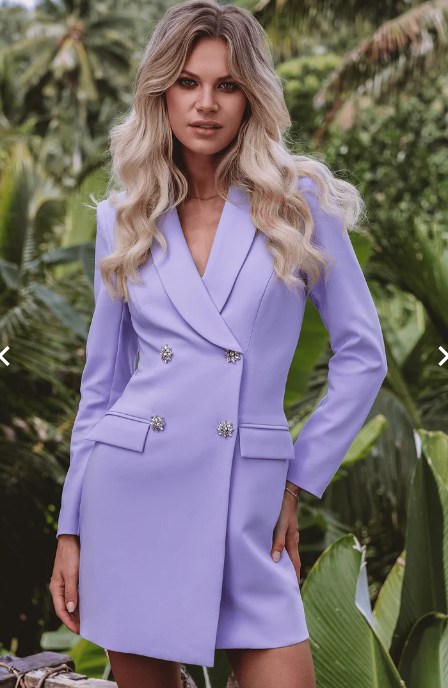 frances cut out mini blazer dress in lavender