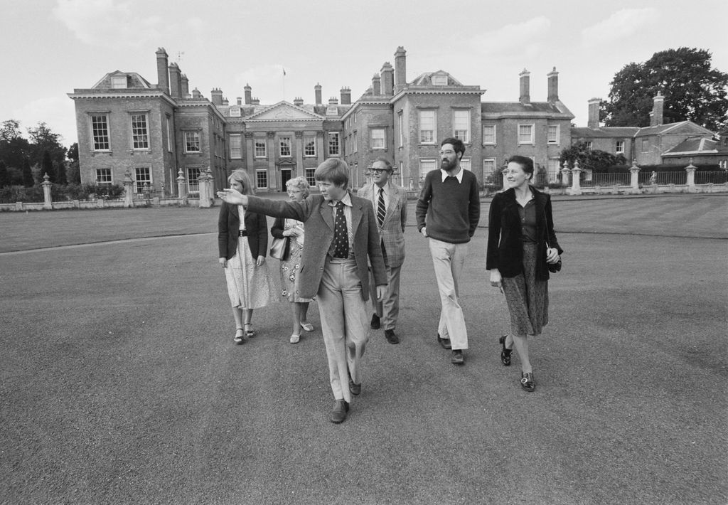 Charles Spencer showing tourists around Althorp in 1977