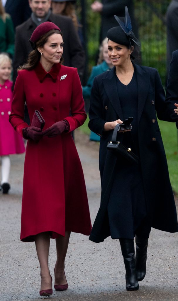 Meghan Markle and Princess Kate on Christmas Day in 2018