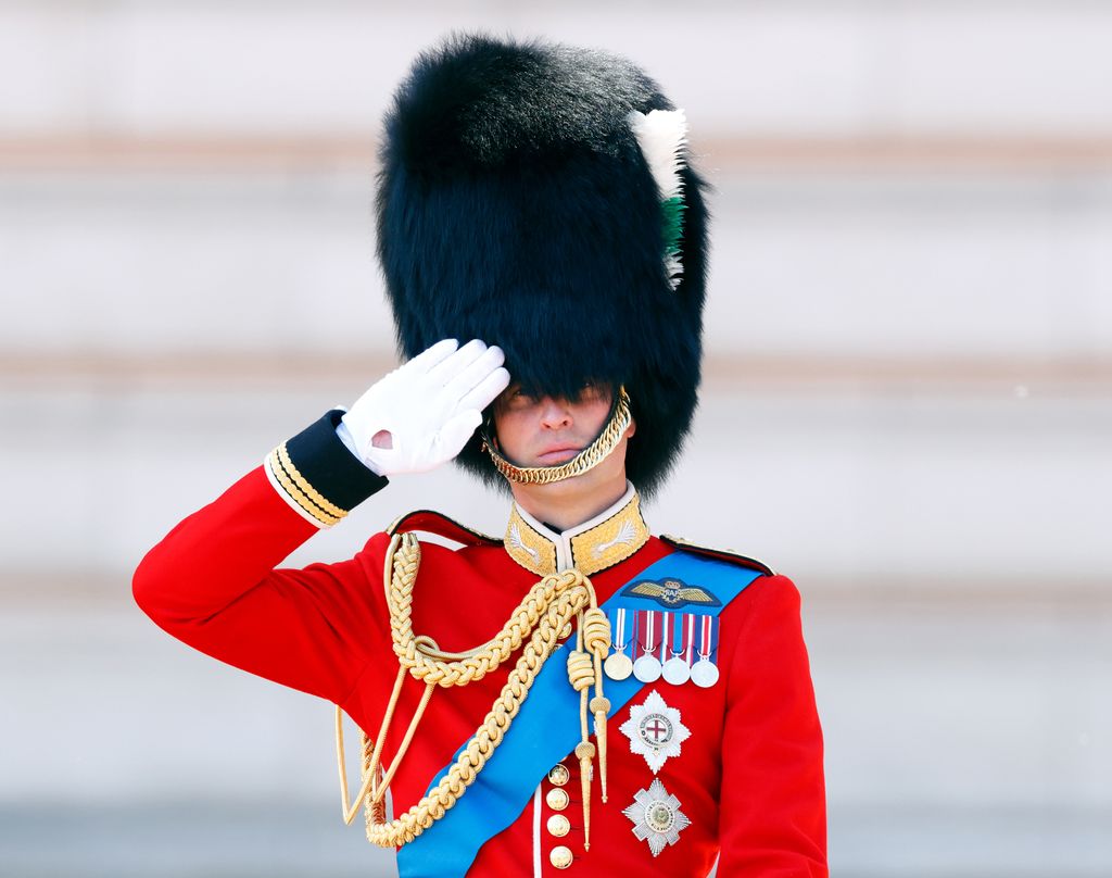 Prince William taking the salute 