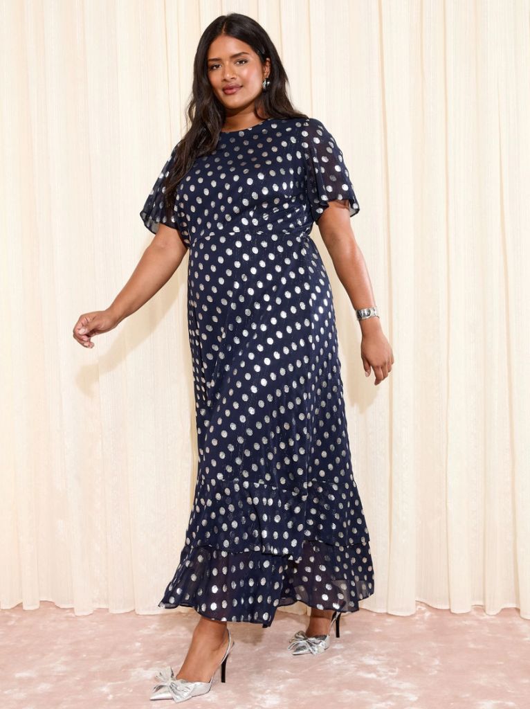 NEXT x Friends Like These x Lucy Mecklenburgh Navy Curve Maxi Dress