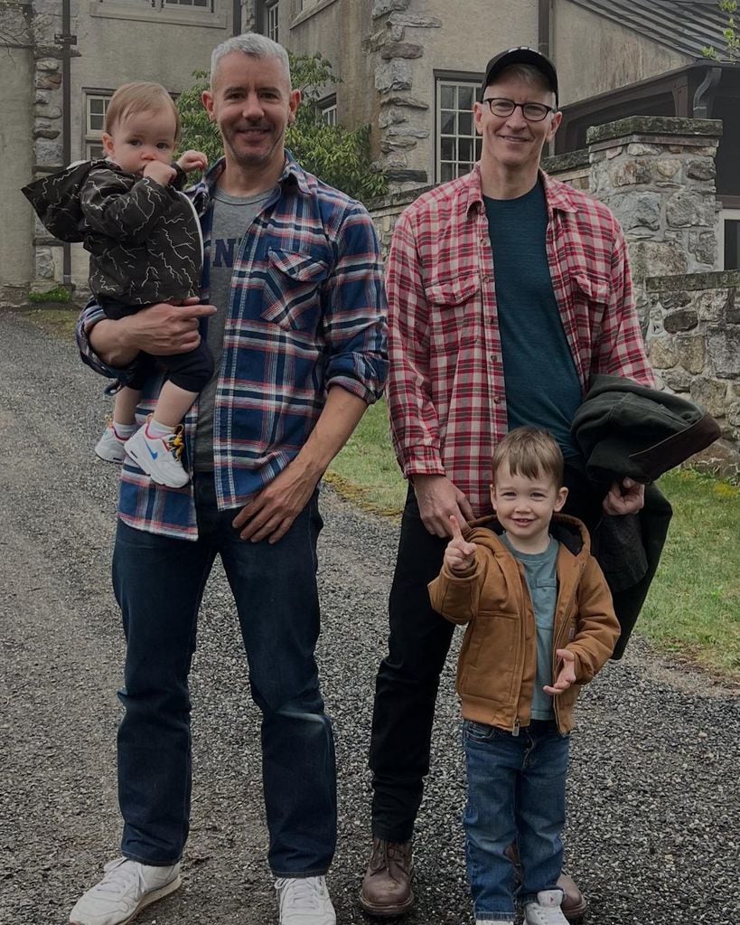 Anderson Cooper, ex-partner Benjamin Maisani and their sons Sebastian, 14 months, and Wyatt, 3