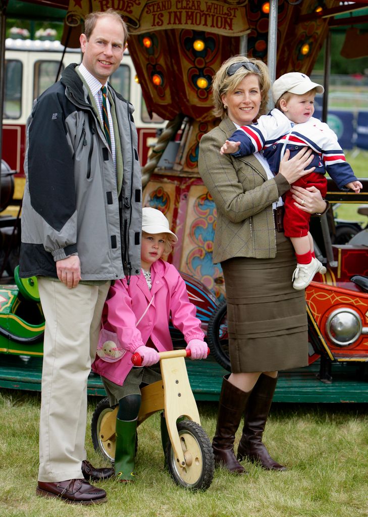 Edward and Sophie with their children at Royal Windsor Horse Show in 2009
