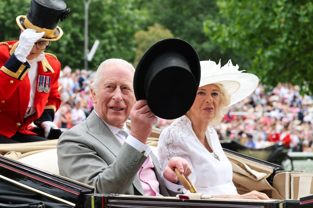 Charles and Camilla in carriage on day four of Royal Ascot