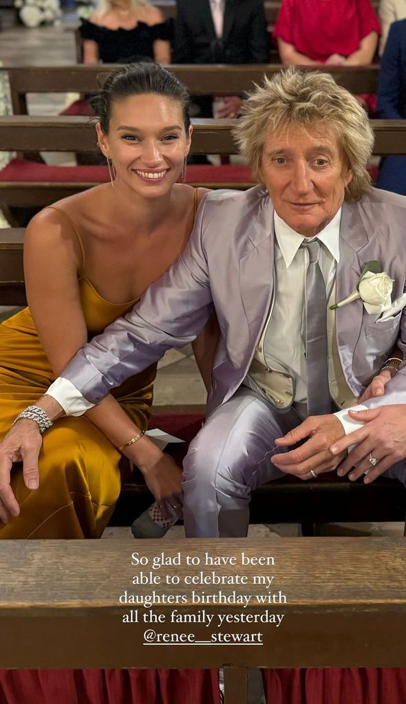 Rod Stewart with his daughter Rennee in wedding attire