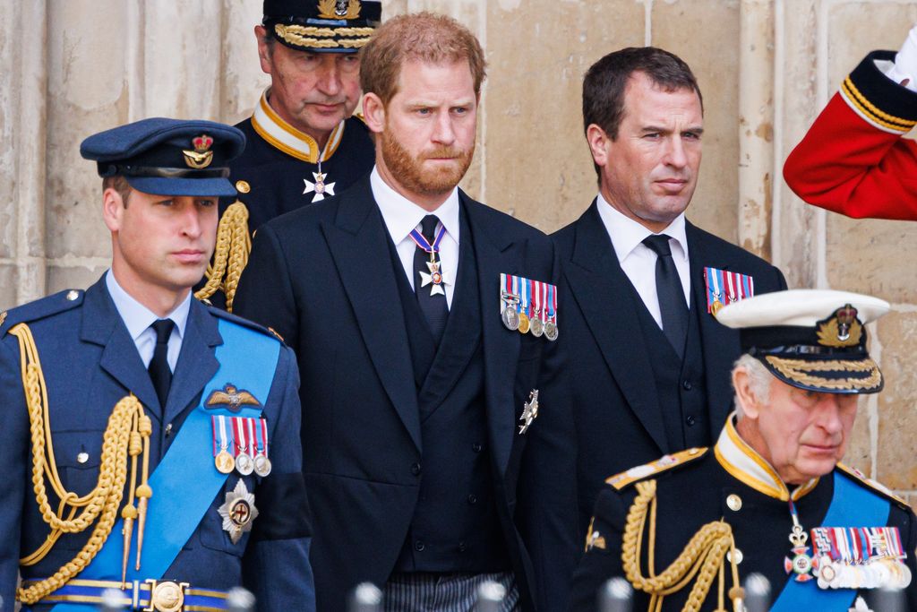Prince Harry with Prince Williama and King Charles