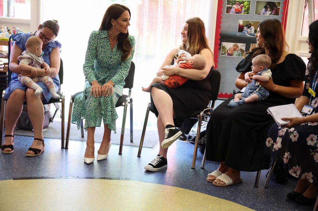 Kate chatted with mums as she heard more about the trial