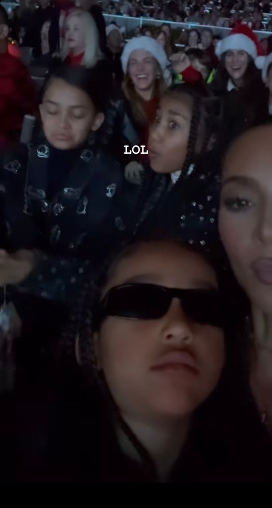 Photo shared by Kim Kardashian to her Instagram Stories November 17, where her daughter Chicago, five, appears fast asleep while attending Mariah Carey's Christmas concert in Los Angeles.