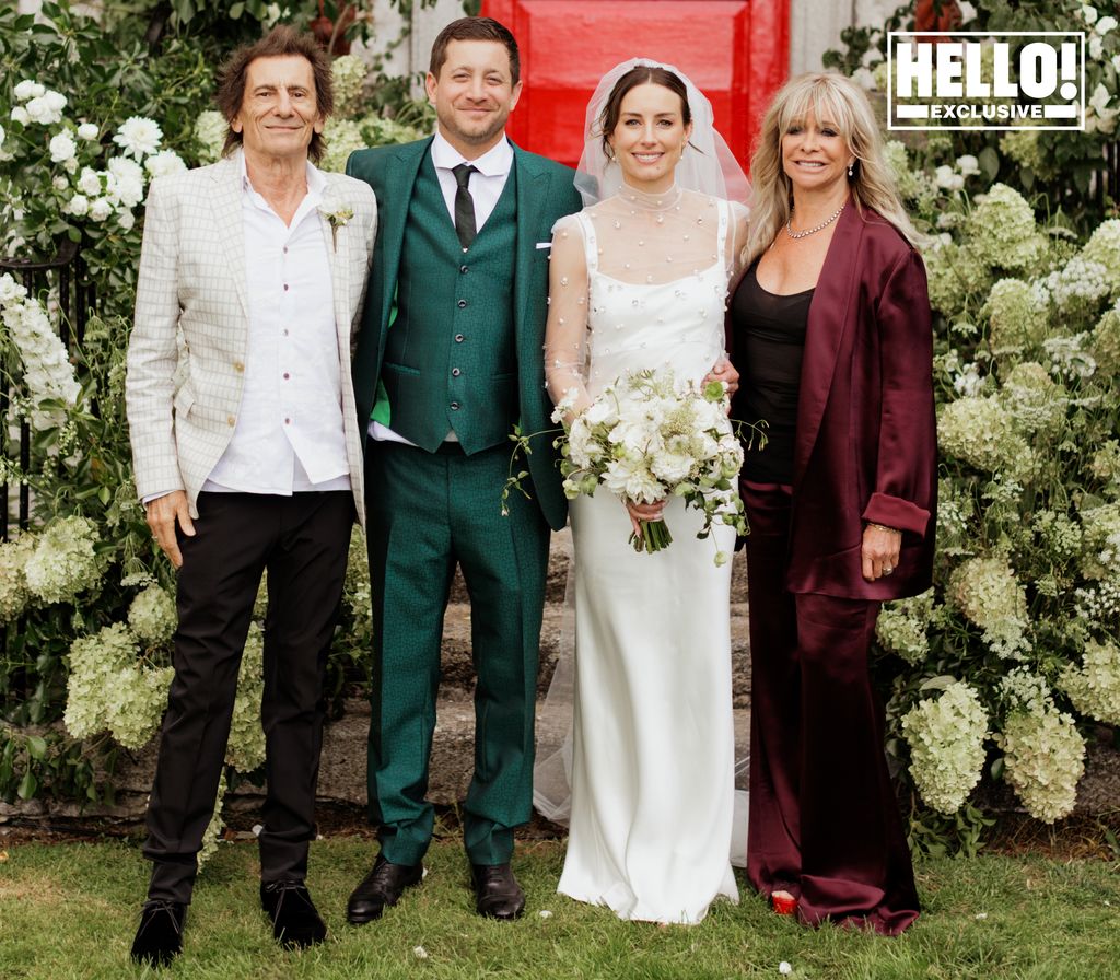 Tyrone Wood with his parents and his new wife