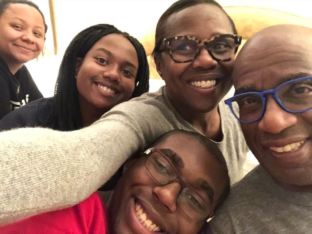 Al Roker and Deborah Roberts with their children Courtney, Leila, and Nick